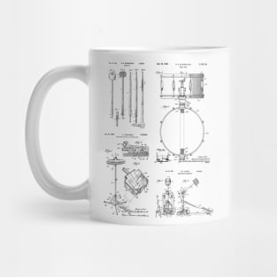 Drummer Gift Drum Kit Vintage Patent Image Mug